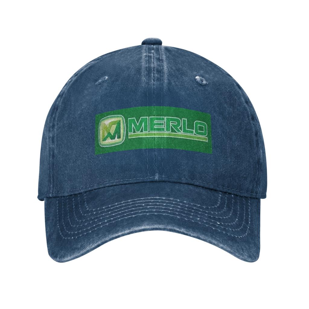 Merlo Logo Gewaschene Denim Kappe Lässige Baseballkappen Verstellbarer Hut Sommer Unisex Baseballkappen