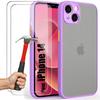 Protective Case - iPhone 14 - Ultra Thin - Purple Silicone - 2 Tempered Glasses Included