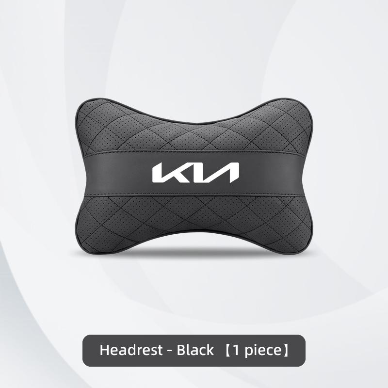 Car Seat Neck Pillow Leather Headrest Lumbar Waist Support Mat For KIA EV6 Stinger RIO Sorento Picanto Ceed Borrego Syros K4 K5