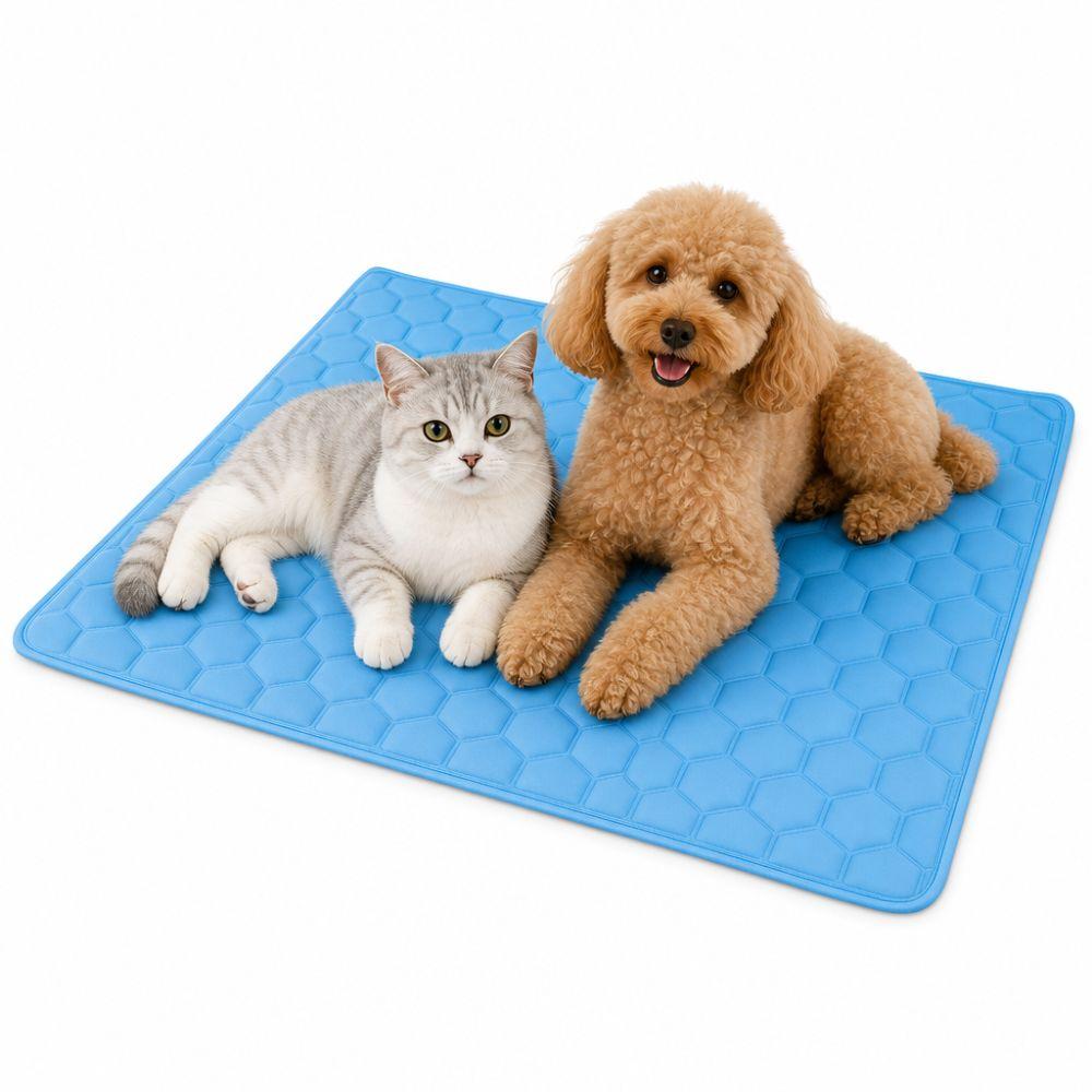 Breathable Cat-shaped Cooling Mat Washable Ice Silk Blanket  For Cat Small Medium Dogs