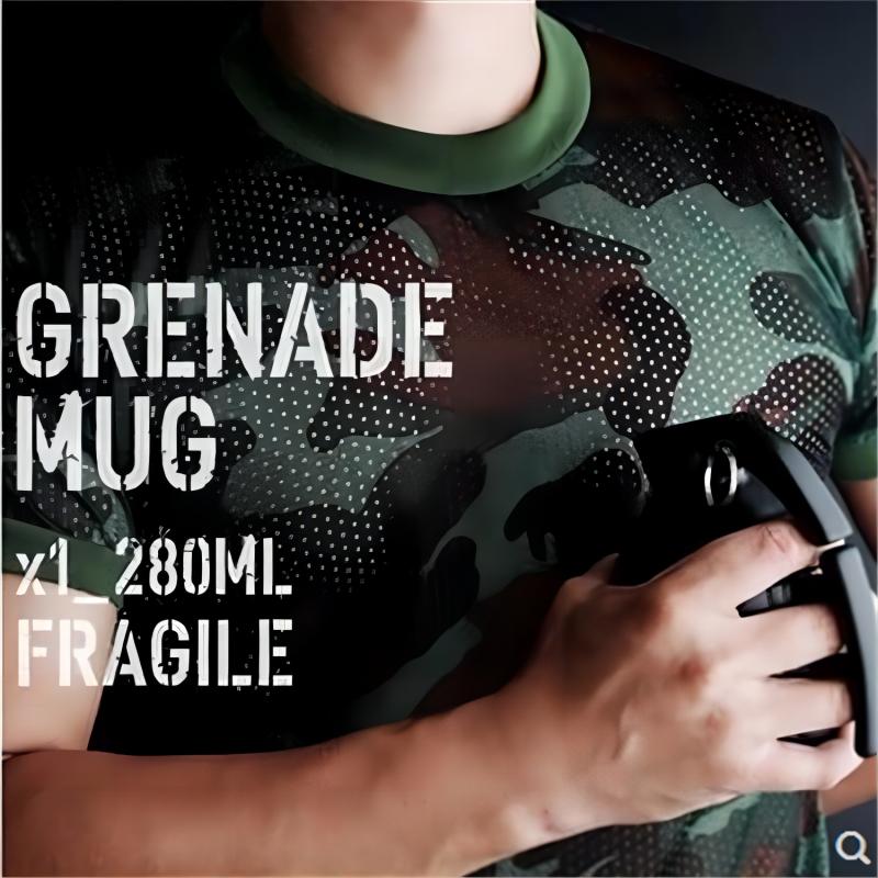 Funny Grenade Shaped Water Bottle Ceramic Coffee Mug Leak Proof Insulated Thermos Cup Unique Gift for Men Camping Office Use