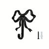 Vintage Gold Alloy Bow Shaped Wall Hook 9.1 cm x 9.1 cm x 1.8 cm Decorative Hanger for Home Office Hallway Use