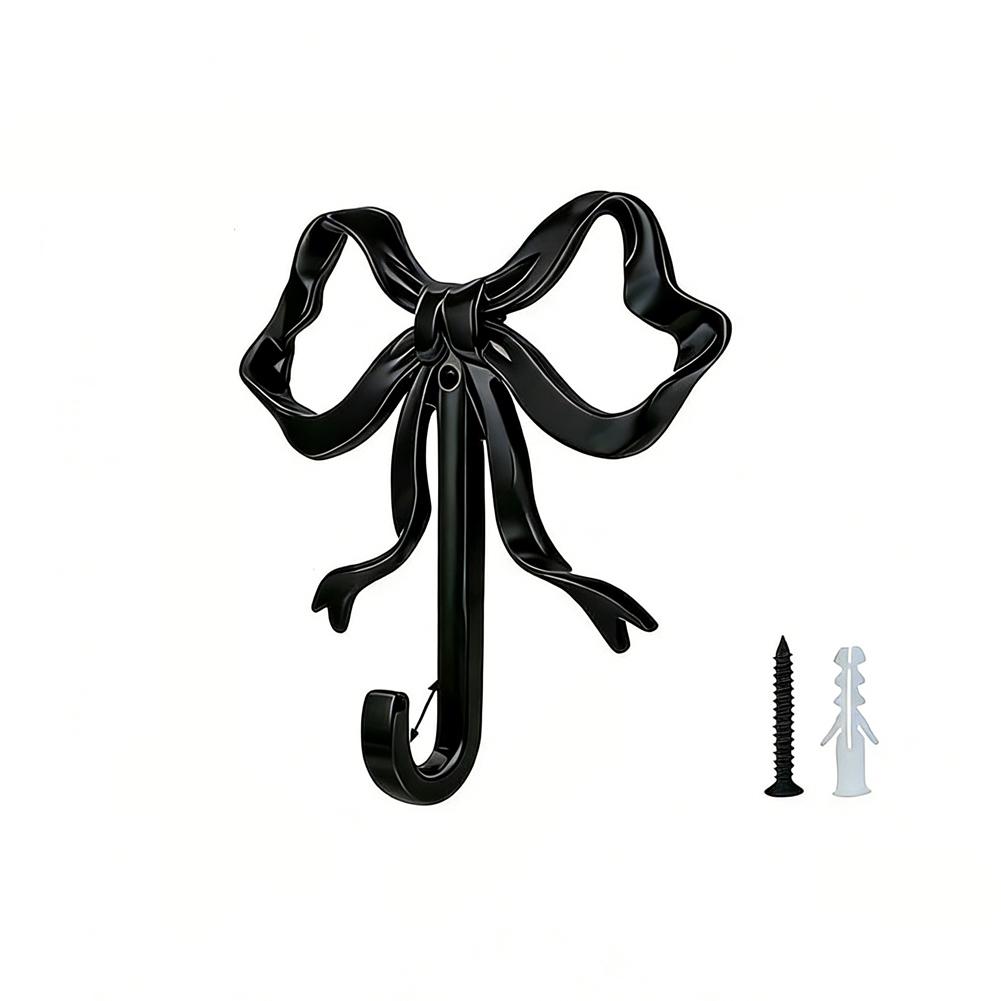 Vintage Gold Alloy Bow Shaped Wall Hook 9.1 cm x 9.1 cm x 1.8 cm Decorative Hanger for Home Office Hallway Use