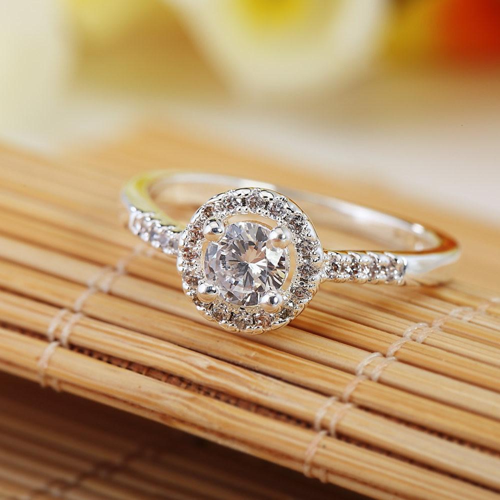 

ClassicC Charms 925 Sterling Silver Diamond Rings for Women Crystal Adjustable Size Fashion Party Gift Wedding Jewelry Resizable