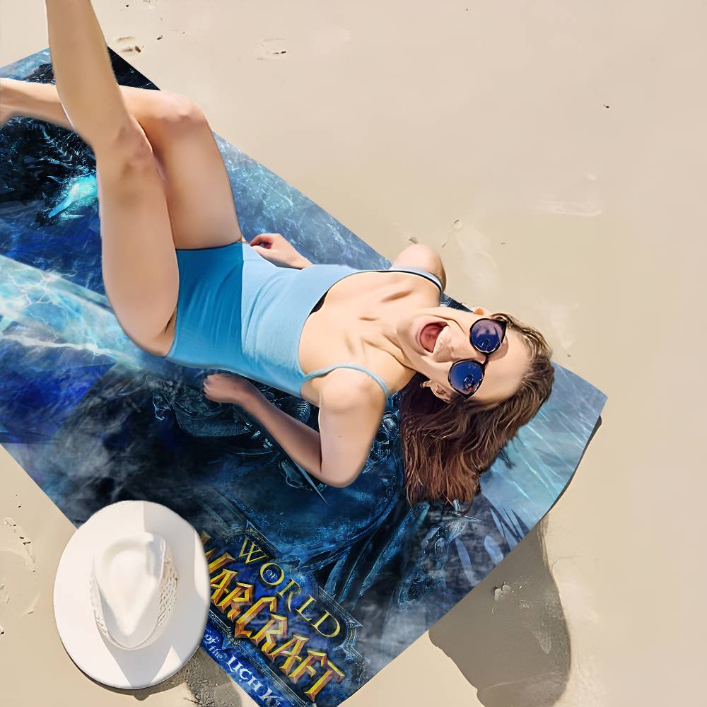 W-World of W-Warcraft Big Microfiber Beach Towels Quick Dry Towel Sand Beach Towels Pool Towel for Travel Swim Pool Yoga