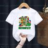T-shirt Anniversaire Garçons 1-10 ans Briques de Construction Imprimé Graphique Bloc Amusant T-shirt Tout-Petit Cadeaux Enfants Vêtements Fête d'Anniversaire T-shirt