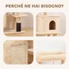 132cm Multi-Level Cat Tree with House, Bed, Scratching Posts, Brush and Ball, Beige