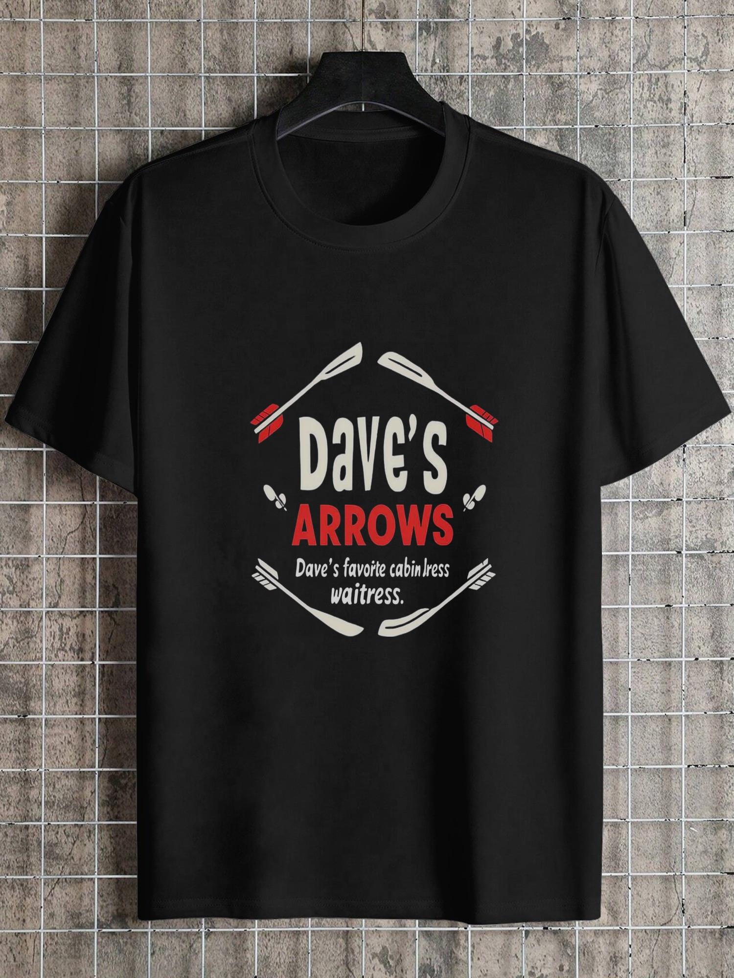 Casual Graphic T-shirt - 180g Cotton Crew Neck Short Sleeve Tee with  Daves s Arrows  & Cupid s Favorite Arrows Design XL