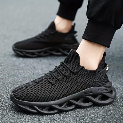 Mode Herr Löparskor Sneakers Stickad Atletisk Sport Bladdämpning Jogging Träningsskor Lätta Skor