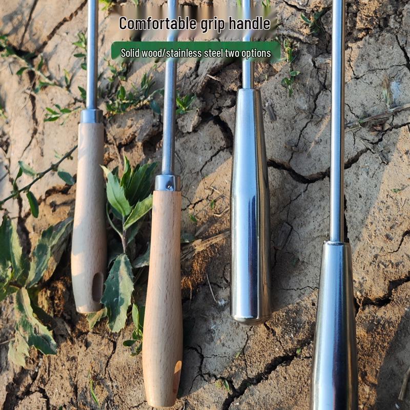 Manganese Steel Hand Rake: Weed & Root Removal Gardening Tool