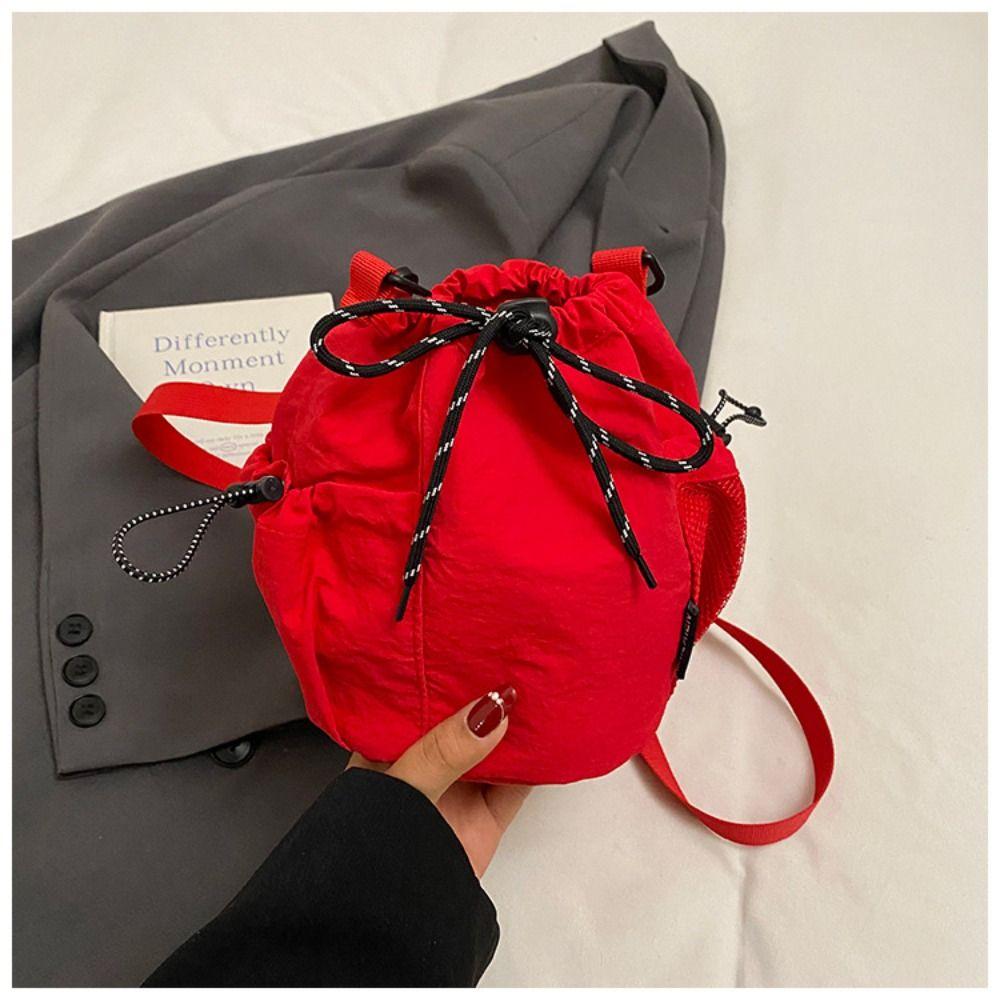 Handbag Drawstring Bucket Bag Purse Small Crossbody Bag Sweet Nylon Shoulder Bag  Travel