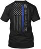 Welch Family Thin Blue Line T-Shirt Made In the USA Size S To 5XL