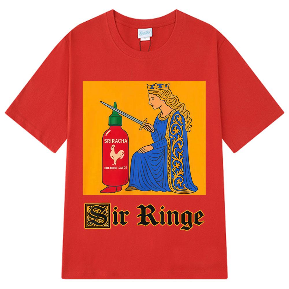 Sir Racha Funny Knight Funny Meme Tshirt Men Women Harajuku T-shirts Short-sleeved 100% Cotton Hip-hop High-quality T-shirts Top S