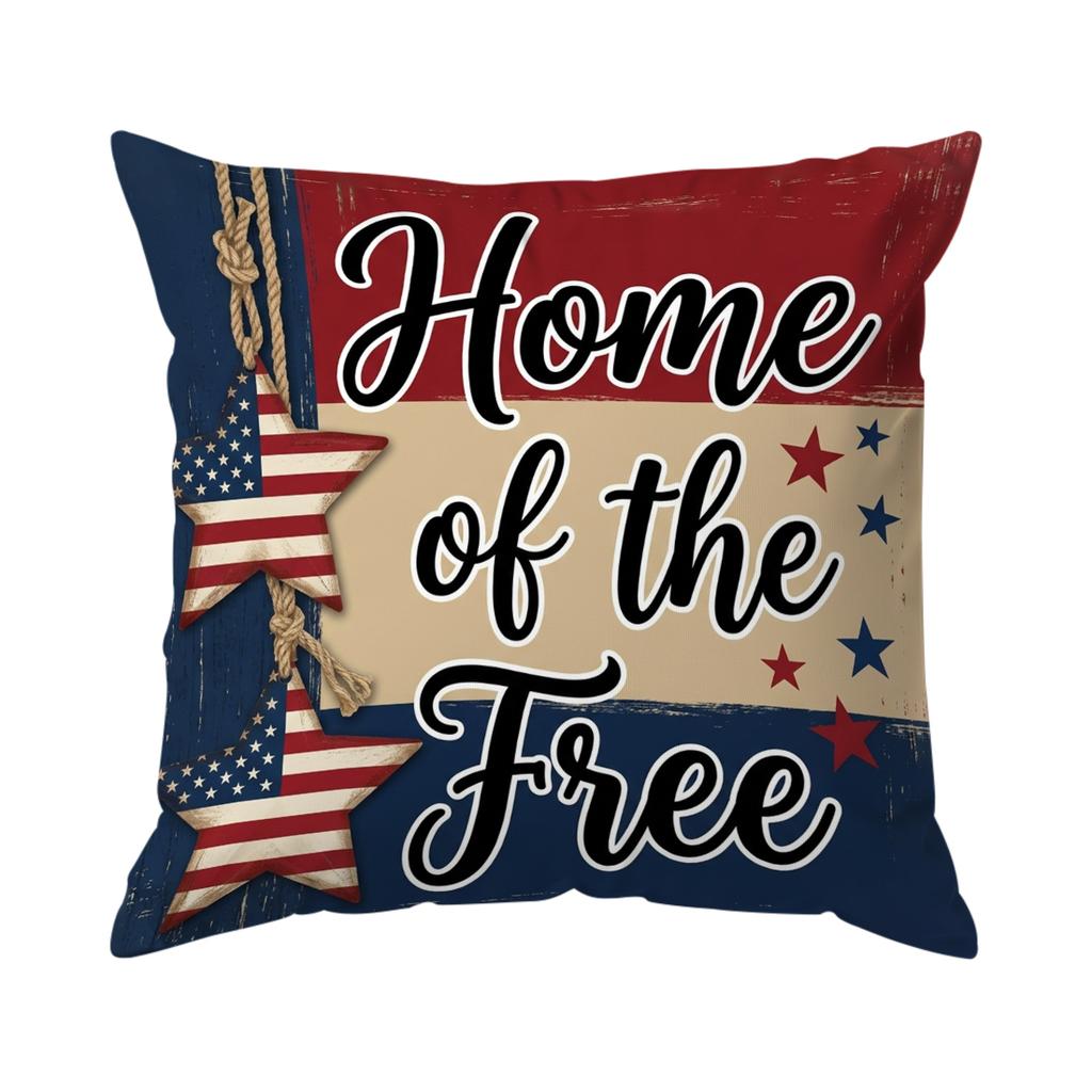 Independence Day Flag Pillowcase Printed Polyester 40/45/50cm Throw Pillowcover Decorative Sofa Cushion Pillowslip Home Decor