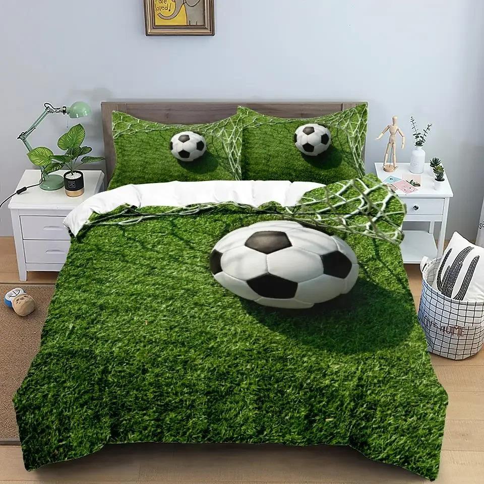 Football Bedding Sets Bed Cover Comforter Duvet Cover Pillow Case 2-3 Pieces Sets Sports Boy Kids Adult Bedroom Decoration