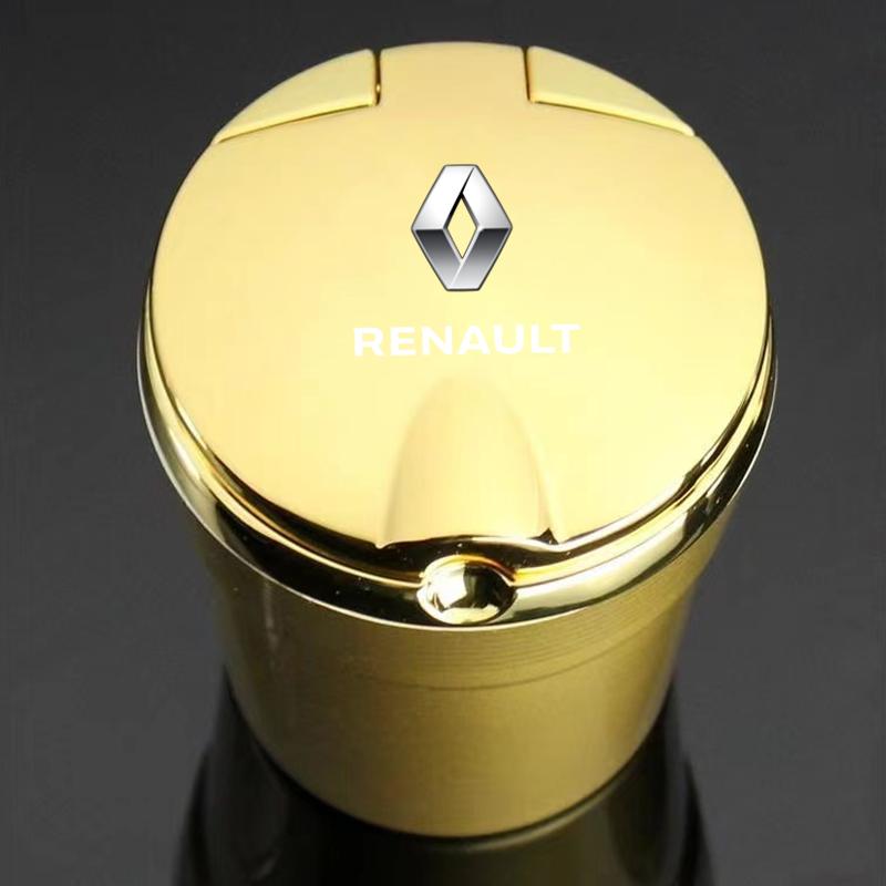 Pour Renault 2026 Nouveaux Enjoliveurs Cendrier de Voiture avec Lumière LED Porte-Gobelet Anti-fumée pour Voiture Pour Renault Grand Scenic 4 XMOD Megane Clio 4