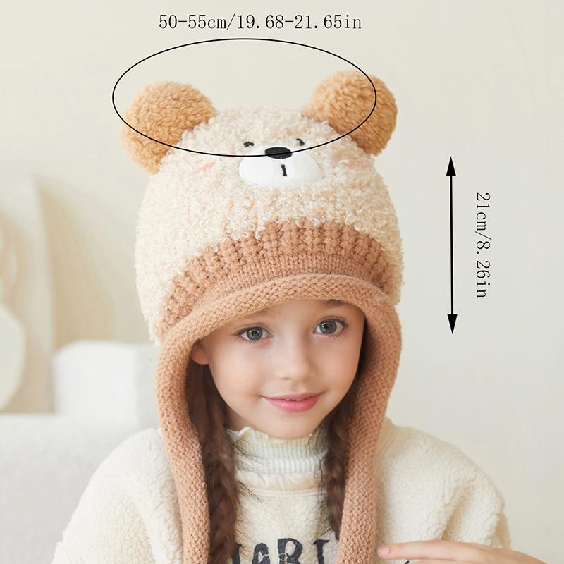 Baby Hats for Winter Kids Hat with Cotton Lining Fleece Hats Girls and Boys Cotton Ear Protection Hat Warm Caps for Cold Weather