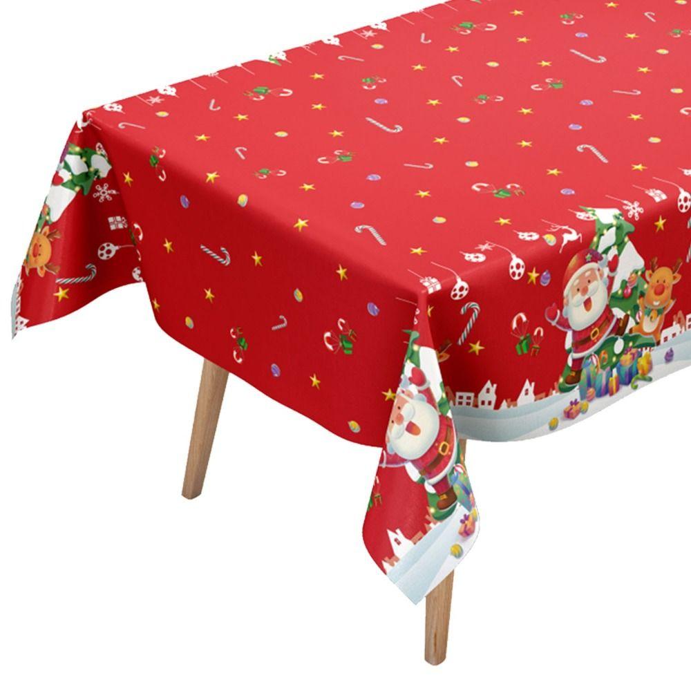Disposable Christmas Tablecloth Bronzing Table Cover Disposable Tablecloths  New Year Party