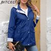 BITCED Autumn/Winter Detachable Hood Trench Coat Plus Size Women's Raincoat