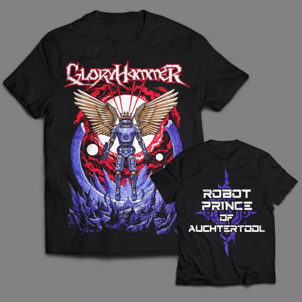 Gloryhammer Группа Робот Принц Охтертула Двусторонняя Размер S-5XL Унисекс Футболка XL
