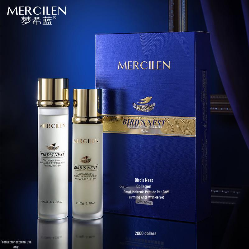 Mengxi Lan Bird s Nest Collagen Peptide Rejuvenating Anti-Wrinkle Skincare Set - Firming, Hydrating, and Moisturizing