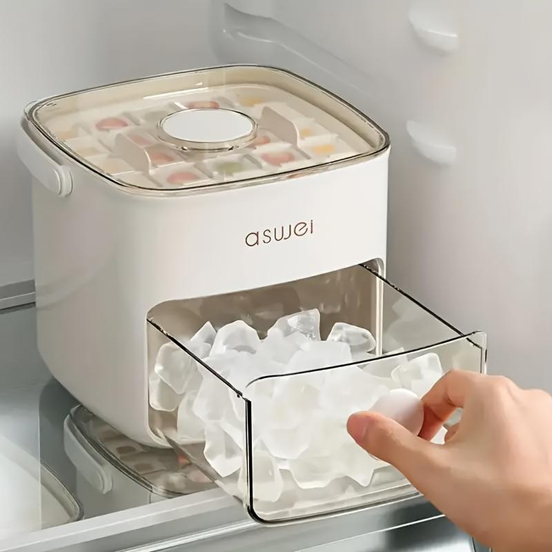 48 Ice Grid Cube Double Ice Cube Mold Tray with Easy Press Cover Easily Make Perfect Ice Cubes at Home Portable Design Portable Ice Storage