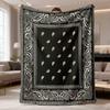 Vintage Floral Vines Throw Blanket Green Leaves Pink Wildflower Garden Bird Art Cozy Soft Cover For Couch Wingback Chair