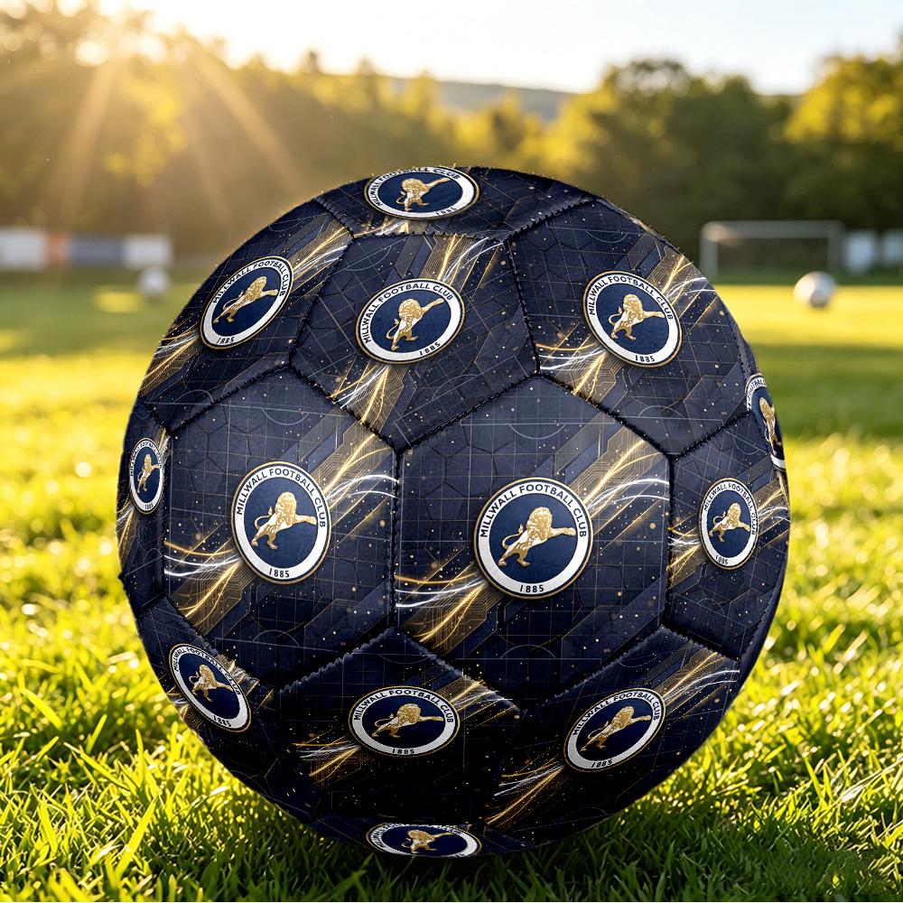 Millwall FootballPrinted Size 5 Soccer Ball, Anti Slip Adult Match Football Souvenir for Football Fans