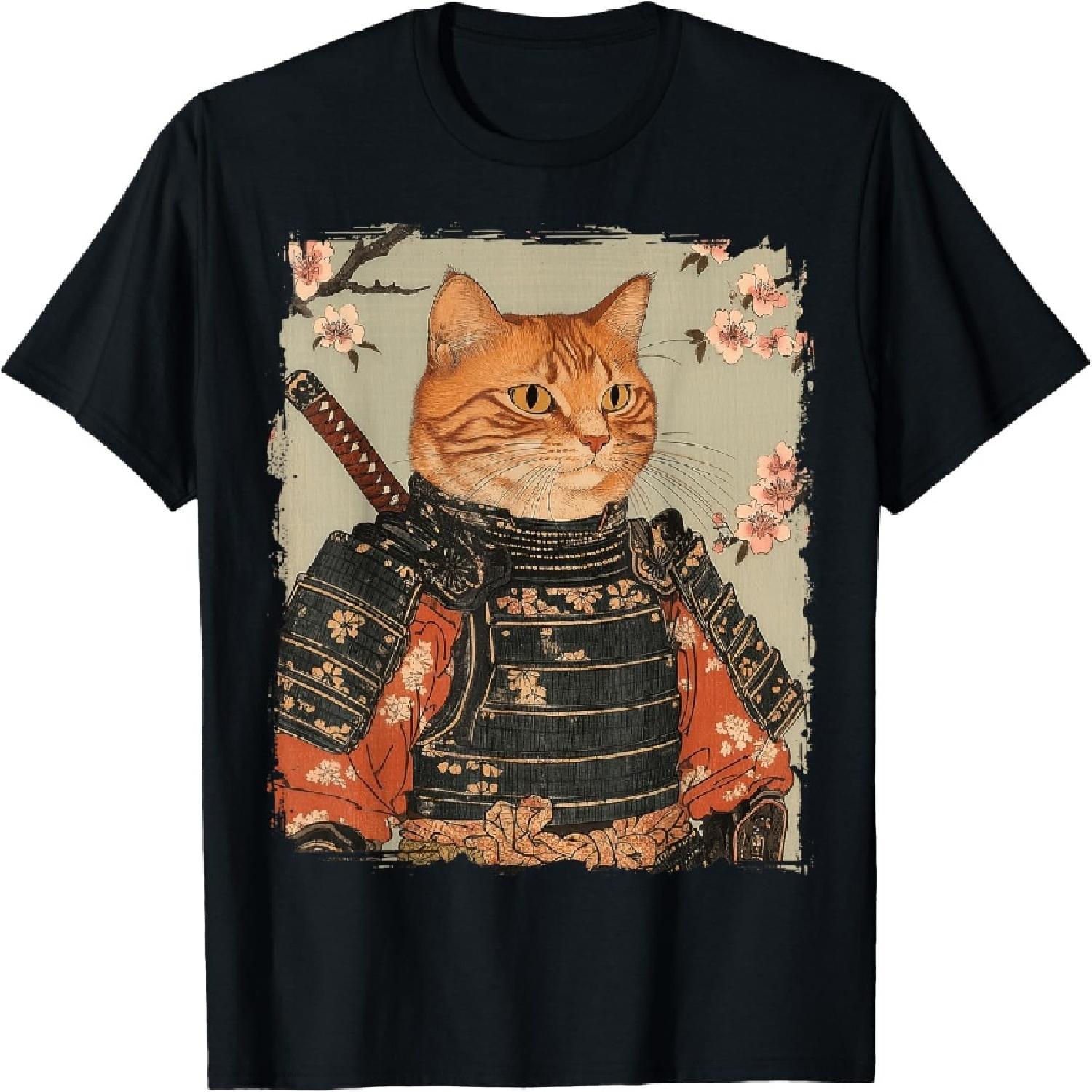 

Japanese Art Cat Samurai Ukiyo-e T-Shirt XXXXXL різнокольоровий