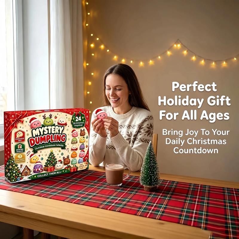 Christmas Dumpling Squishy Advent Calendar 11 Days Countdown Mystery Surprise Dumpling Anxiety Relief Slow Rising Decompression