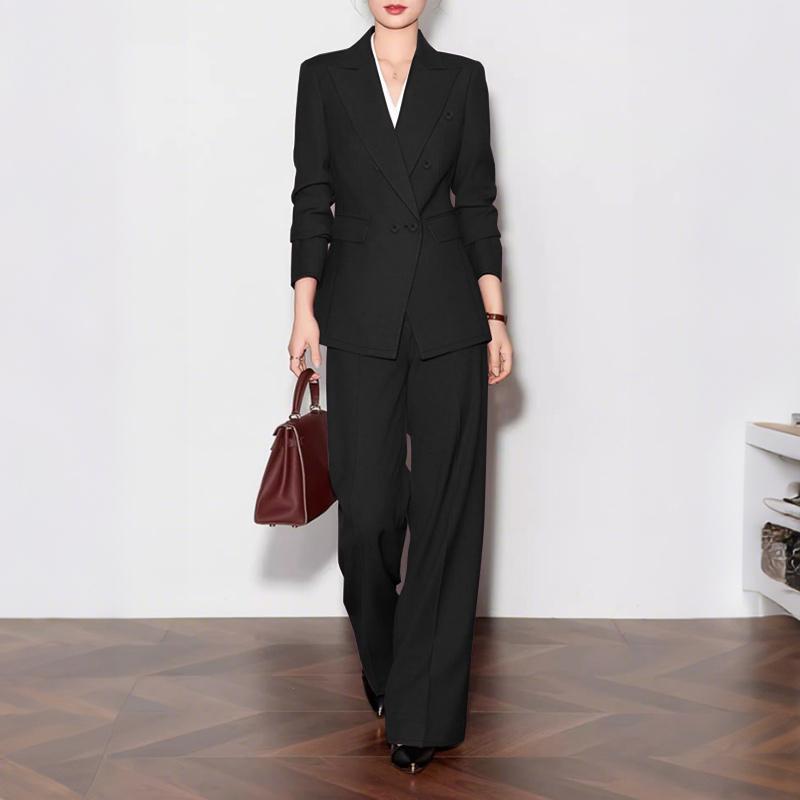 ZANZEA Trajes casuales de dos piezas para mujer con blazer de manga larga y pantalones