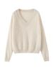 Women's V-Neck Pure Cashmere Sweater - Autumn 2026: Brushed, Loose, Flattering Knitwear