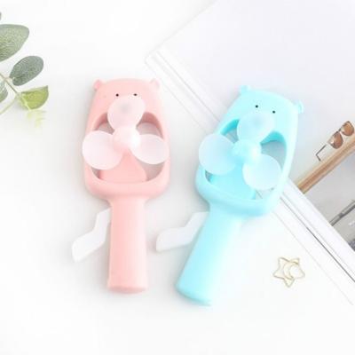 Mini ventilador de mano portátil y ecológico para niños, de presión manual, para verano