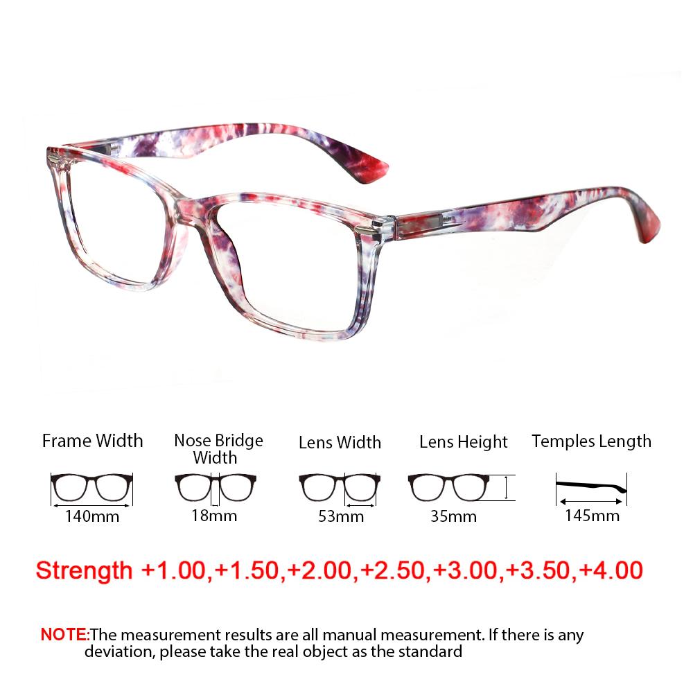 Turezing Women's Print Prescription Glasses Metal Hinges Anti-Reflective Sunglasses +2.0 +2.5 Fashion Eyewear