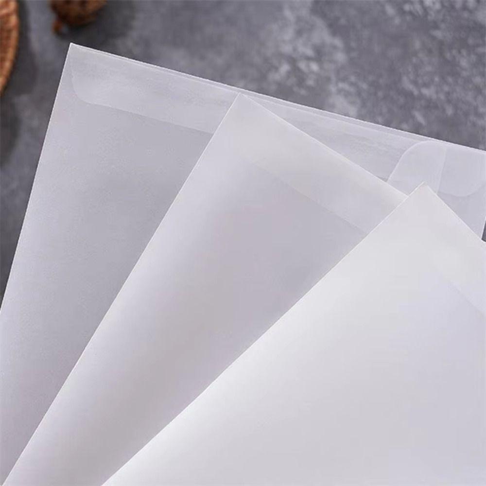 50Pcs/Pack Matte Frosted Transparent Paper Bag Wedding Invitation Pouch for Photos Storing