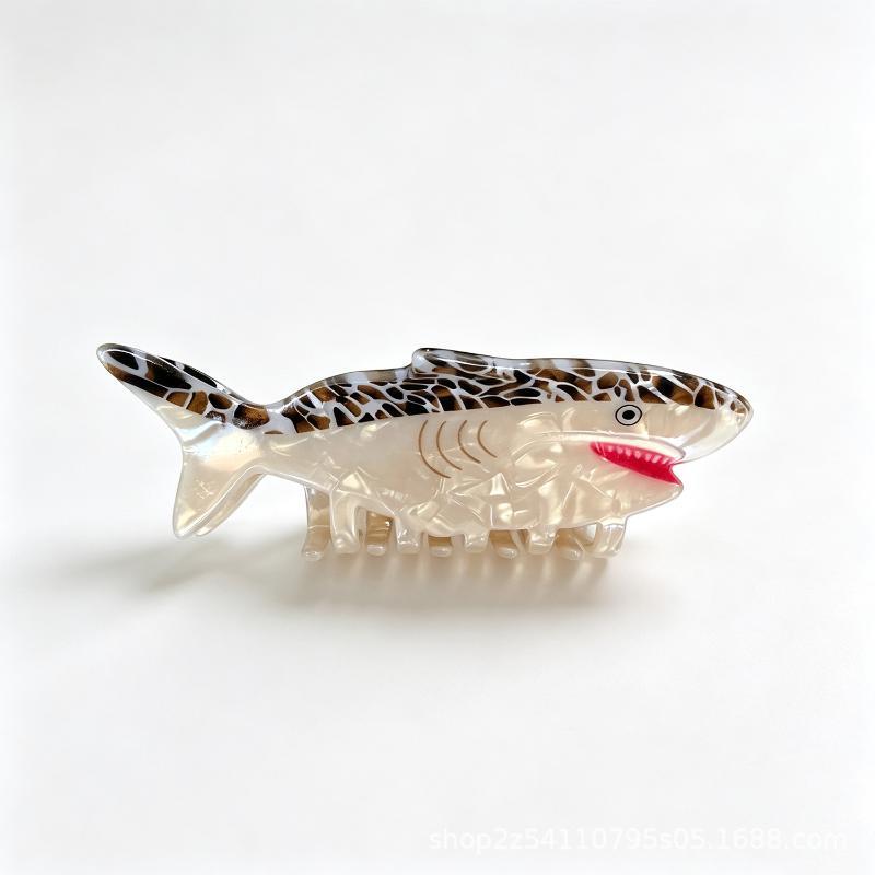 Acrylic Fish Hair Claw Clip Non Slip No Hair Damage Comfortable Grip Fits Thick Thin All Hair Types Women