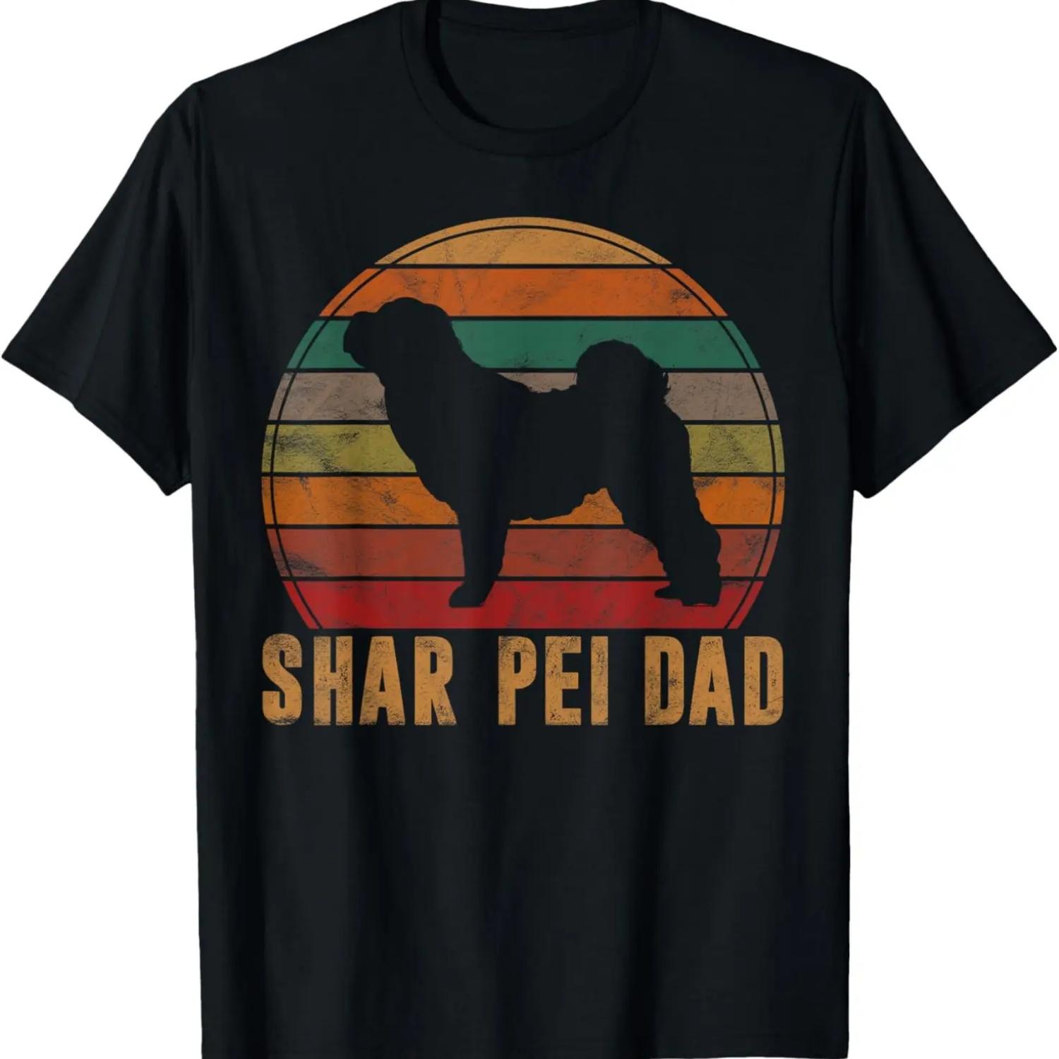 

Retro Shar-Pei Dad Gift Sharpei Daddy Dog Owner Pet Father T-Shirt XXXXXL чёрный