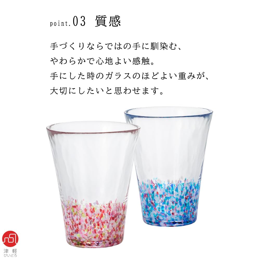 Aderia Tsugaru Glassware Japanese Color Tumbler Made in Gift Gift for Small Gift (ADERIA) Pair, Fukei, 305ml, Japan, Boxed, Glass, Highball, Beer,