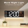 JALL 16" Large Digital Wall Mount Clock, Count Down Timer, Alarm, Big LED, RGB Color, DST, Temperature for Living Room Classroom Desk, Xmas, Birthday