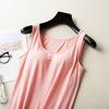 Women Comfort Sleeveless Pajamas Vest Nightdress Summer Nightdress With Chest Pad