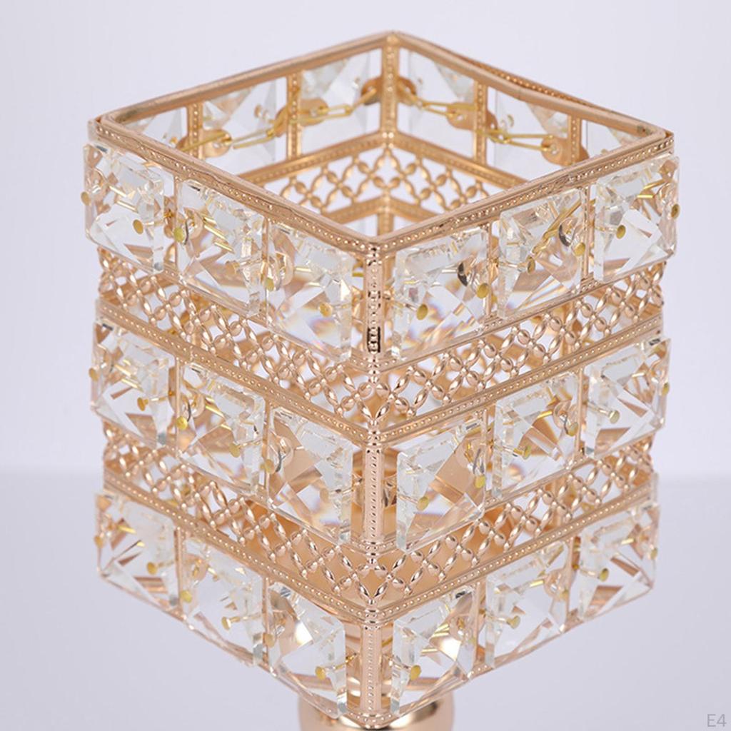 Holder Crystal Embellishment Candlestick Stand for Tabletop Home Ornament