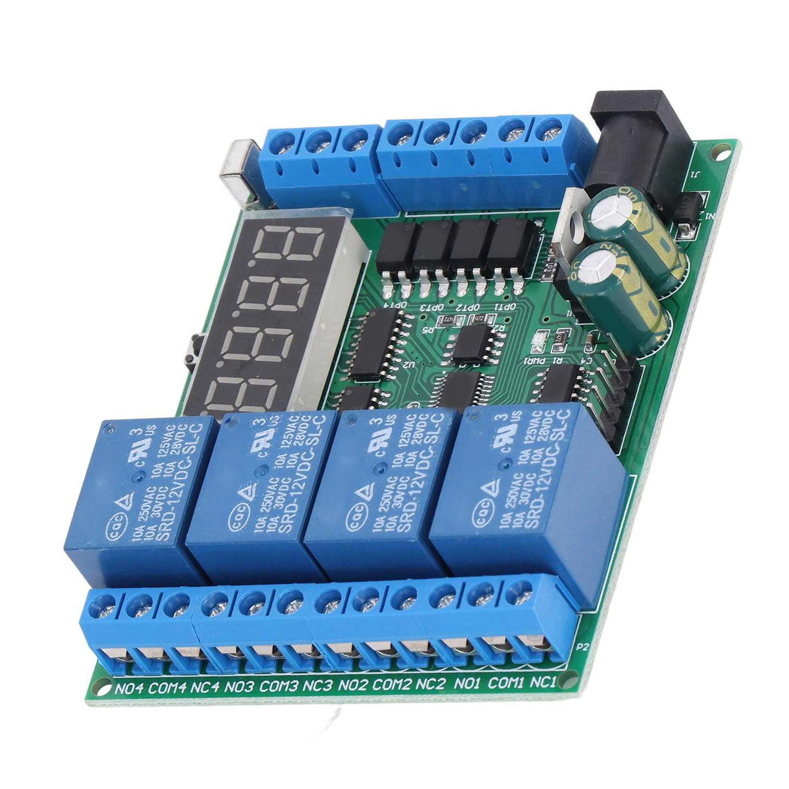 

Плата розвитку 4-канальне реле часу затримки Світлодіодний цифровий дисплей постійного струму 12 В для SCM MCU