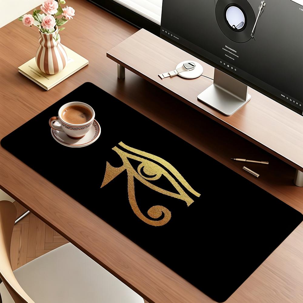 Ancient Egypt Hieroglyph Mouse Pad Square Office Gaming Desk Mat Waterproof Non-Slip Rubber Decorative