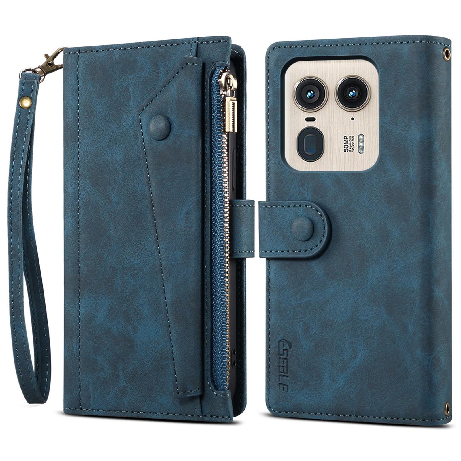 

ESEBLE Серія Star Для Motorola Edge 50 Ultra 5G/Moto X50 Ultra 5G Чохол Гаманець на блискавці Шкіряний чохол для телефону Blue
