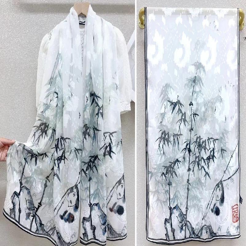 

Xiangyunhua luo cut flower thin style popular chinese style jacquard classyeasiest for match silk scarf 180x70cm 180cmX70cm