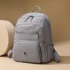 Solid Color Backpack Women's Multi-Layer Pocket Water-Repellent Nylon Backpack