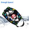Retro 80er 90er Ikonen Geometrischer Druck Make-up Tasche Reise Kosmetiktasche Tragbare Kulturtasche Organizer Beutel mit Reißverschluss und Griff