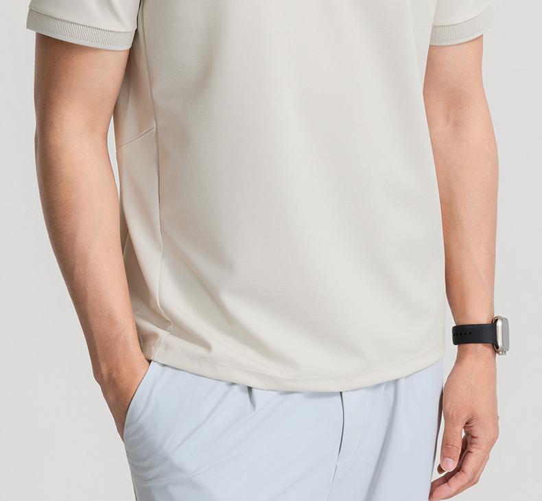 Langdeng Men's Summer Skin Friendly Quick Drying Waffle Polo Shirt