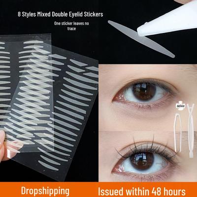 Olive-Shaped Double Eyelid Stickers – Invisible, Matte, and Strong Support for Puffy Eyelids.