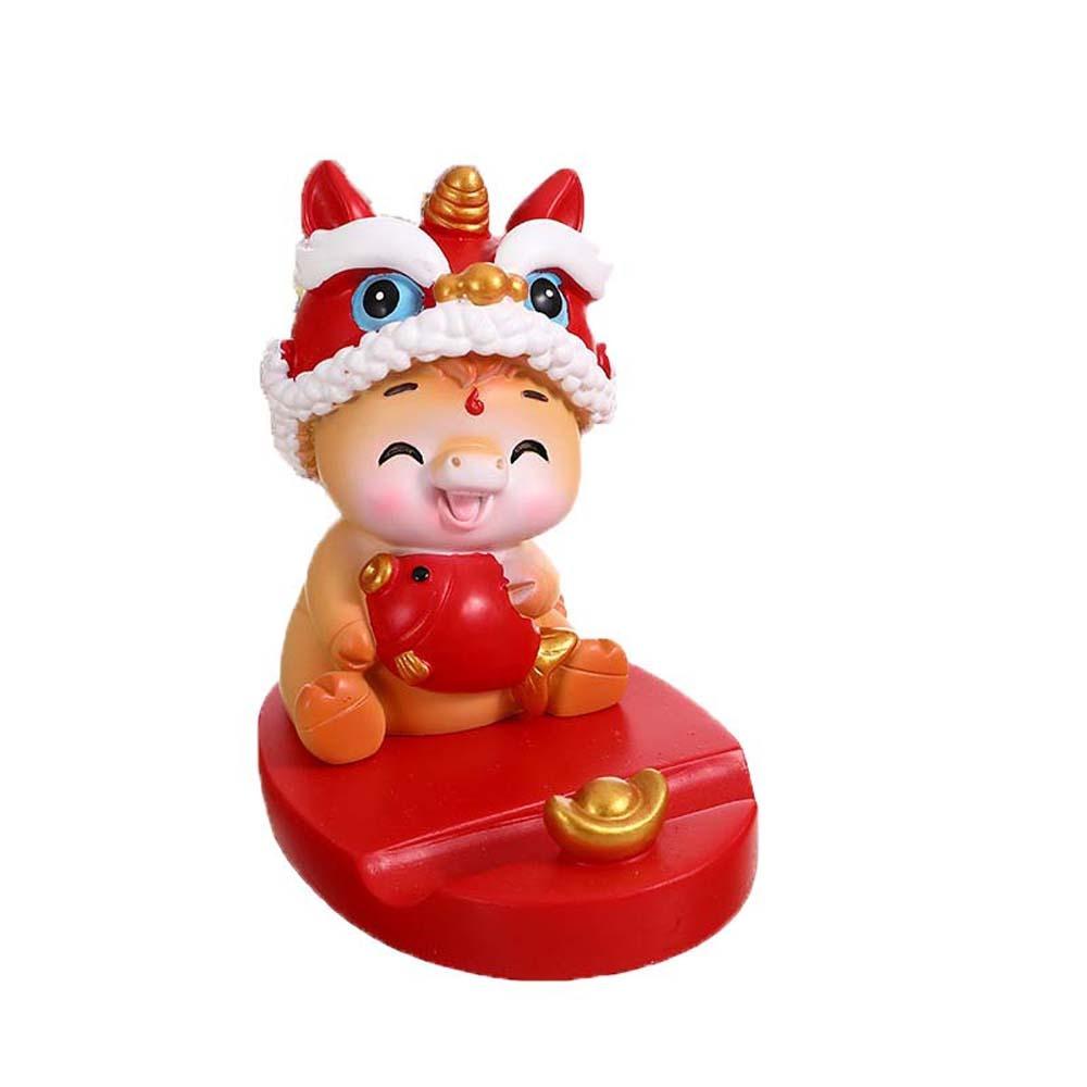 Festival Decorative Lion Dance Ornaments Mascot Mobile Phone Stand Spring Festival